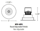 Nora NPR-4RPHCDX 4" Pearl LED Round Fixed Pinhole Retrofit, Comfort Dim