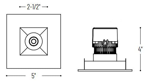 Nora NPR-4SNDSQ 4" Pearl LED Square Retrofit Reflector with Square Aperture