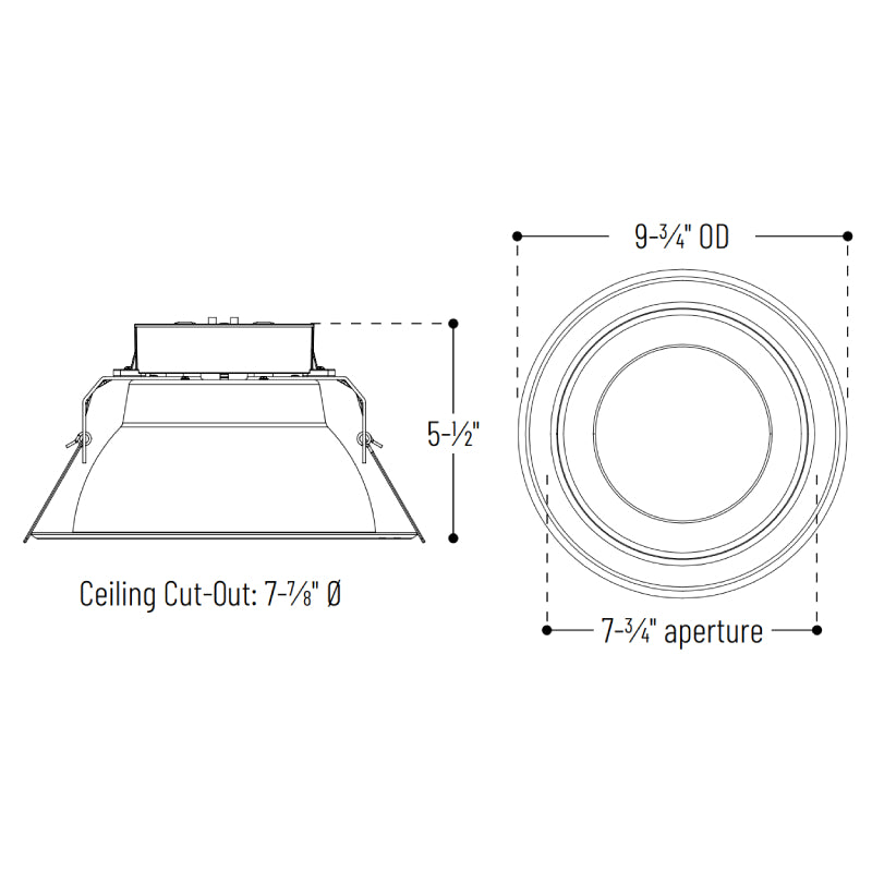 Nora NQZ2-81TWTW 8" Quartz Can-less LED Downlight, CCT & Lumen Selectable
