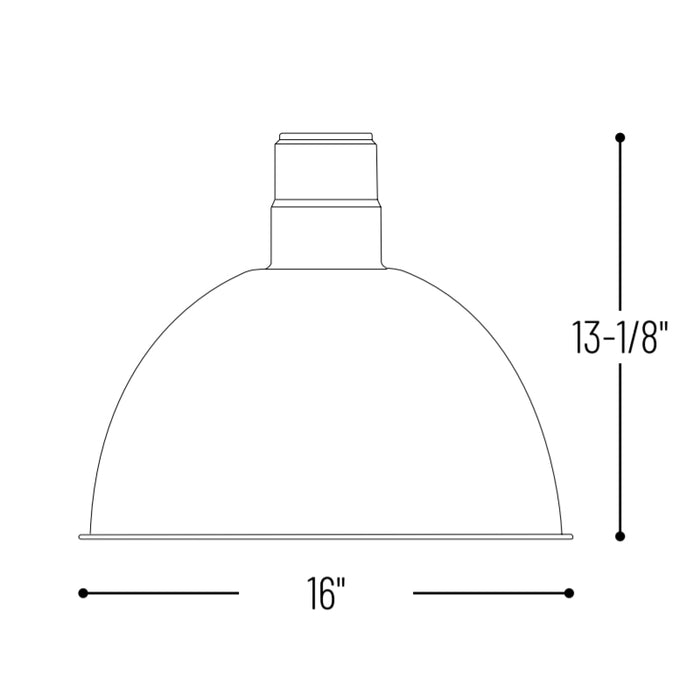 Nora NRLM-16C38 16" LED RLM Shade with 96" Pendant Cord, 3800 Lumens