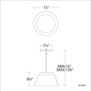 dweLED PD-12015 Chic 15" LED Pendant