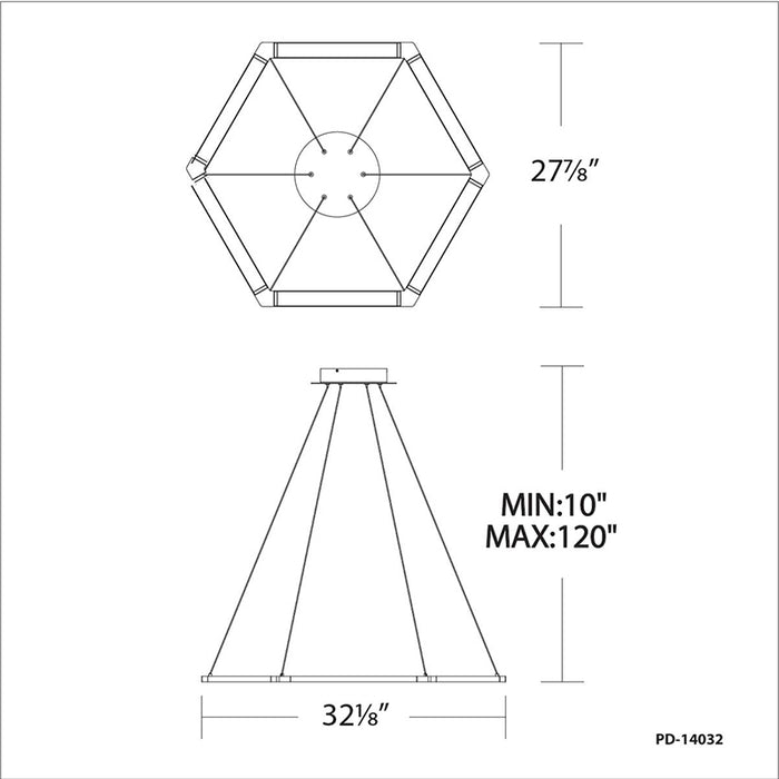 dweLED PD-14032 Lune 32" LED Pendant