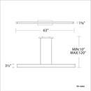 dweLED PD-16063 Lune 63" LED Linear Pendant