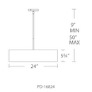 Modern Forms PD-16824 Metropolis 1-lt 24" LED Pendant