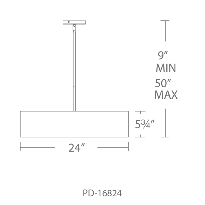 Modern Forms PD-16824 Metropolis 1-lt 24" LED Pendant