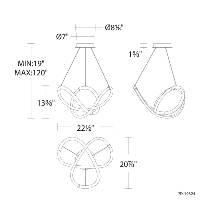 dweLED PD-19324 Solo 24" LED Pendant