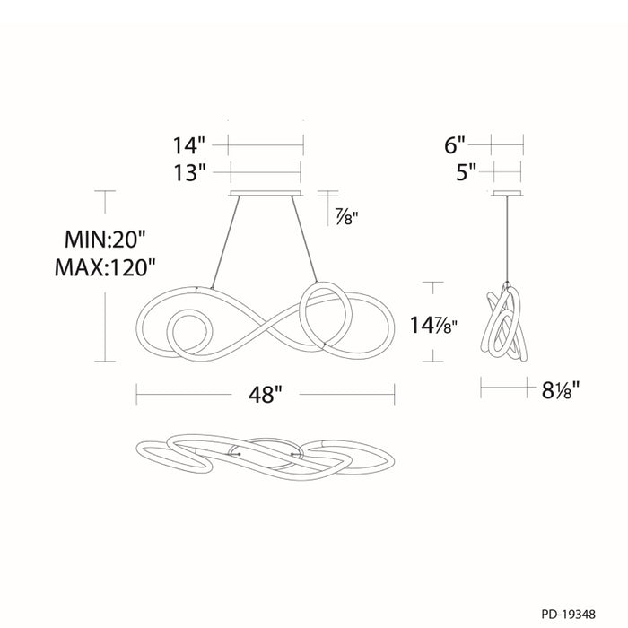 dweLED PD-19348 Solo 48" LED Pendant