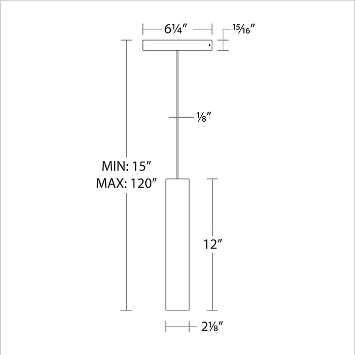 WAC PD2015 Silo 2015 Monopoint Pendant, 3500K