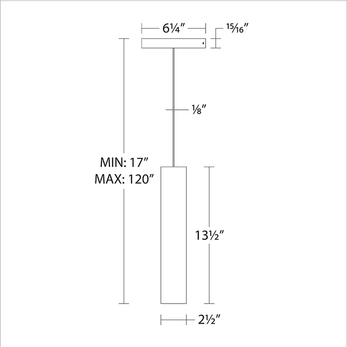 WAC PD2020 Silo 2020 Monopoint Pendant, 3000K