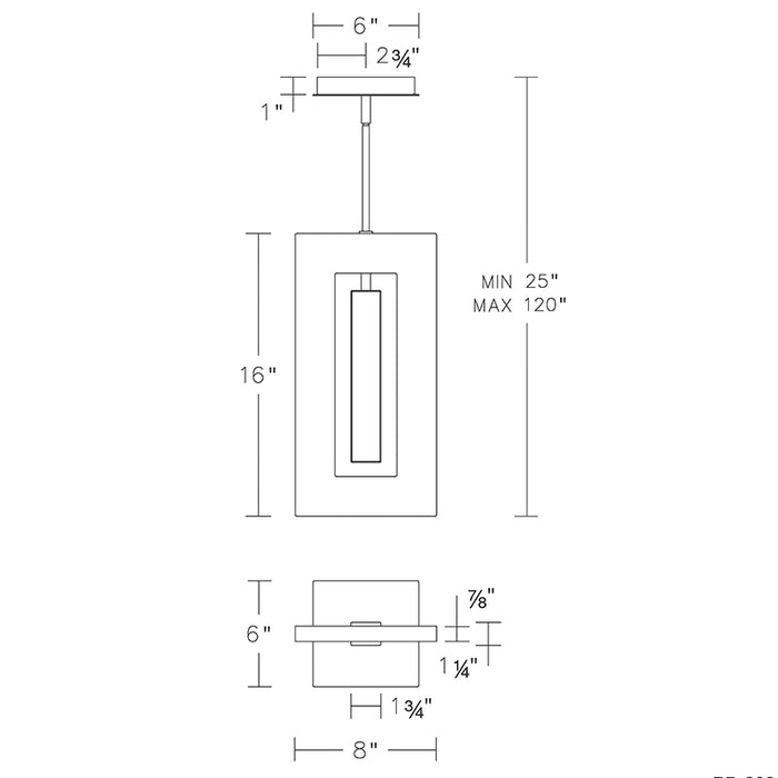 Modern Forms PD-28216 Cambia 1-lt 8" LED Mini Pendant