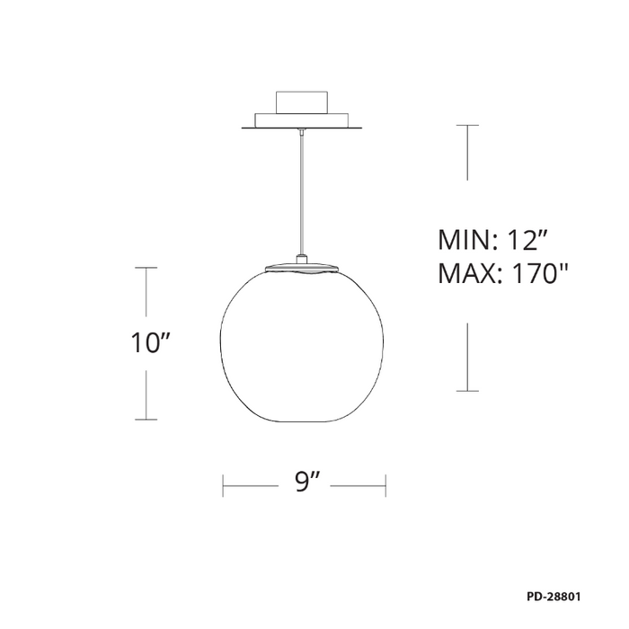 Modern Forms PD-28801 Cosmic 1-lt 9" LED Mini Pendant