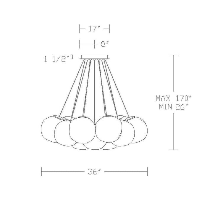 Modern Forms PD-28812 Cosmic 12-lt 36" LED Pendant