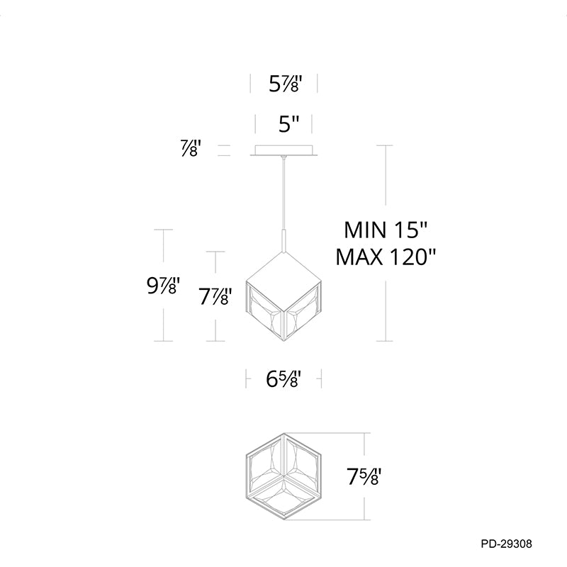 dweLED PD-29308 Ice Cube 1-lt 7" LED Pendant