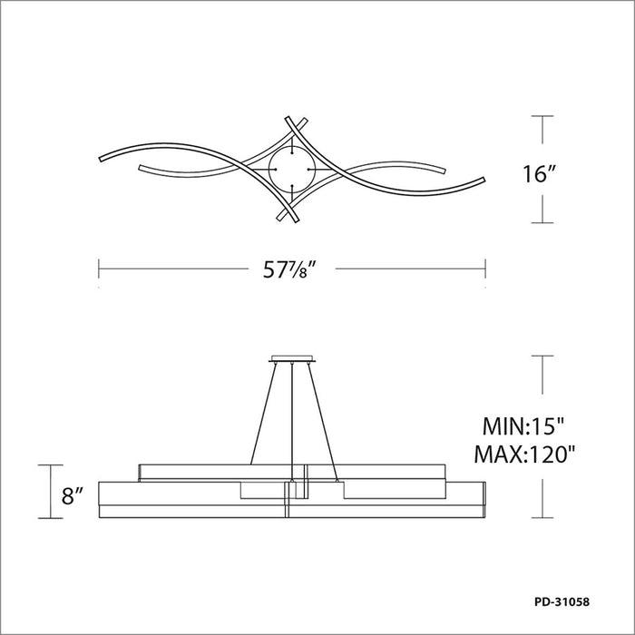 Modern Forms PD-31058 Arcs 58" LED Pendant