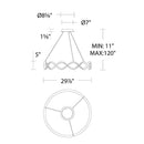 dweLED PD-33230 Morae 1-lt 30" LED Pendant