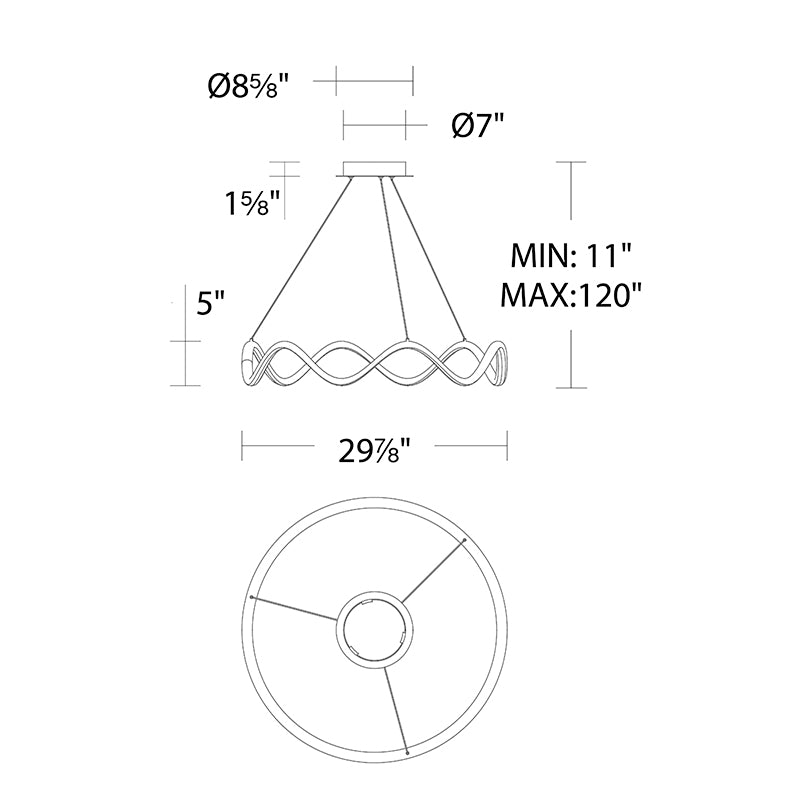 dweLED PD-33230 Morae 1-lt 30" LED Pendant
