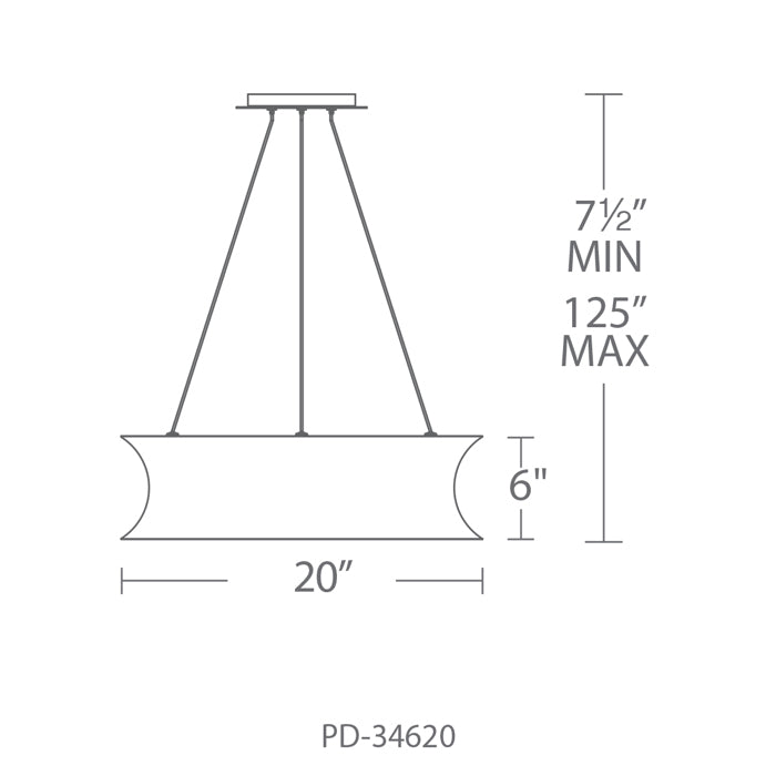 Modern Forms PD-34620 Tango 1-lt 20" LED Pendant