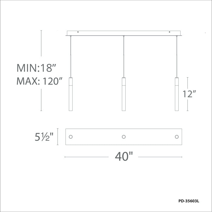 Modern Forms PD-35603L Magic 3-lt 40" LED Pendant