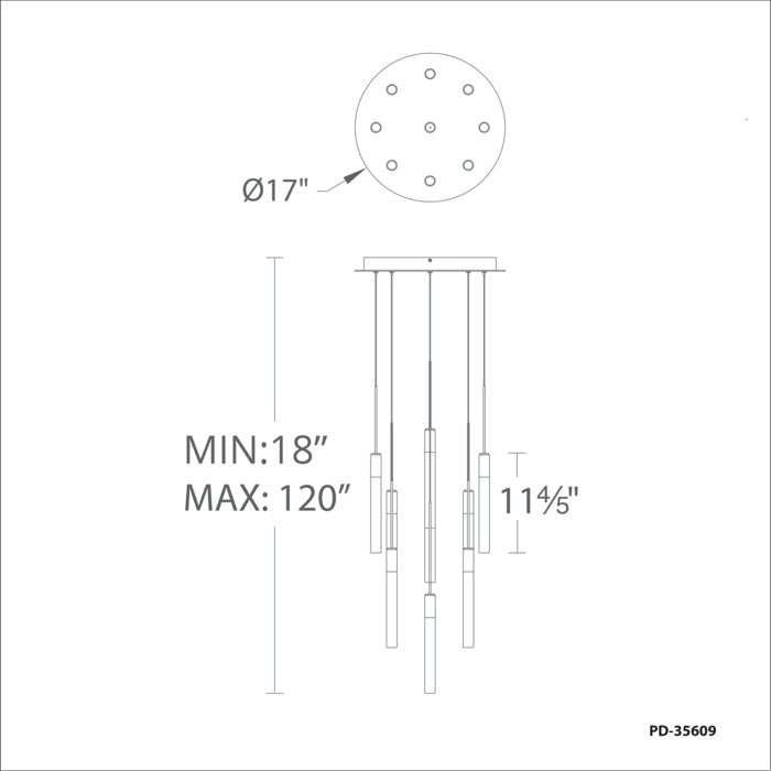 Modern Forms PD-35609 Magic 9-lt 17" LED Pendant
