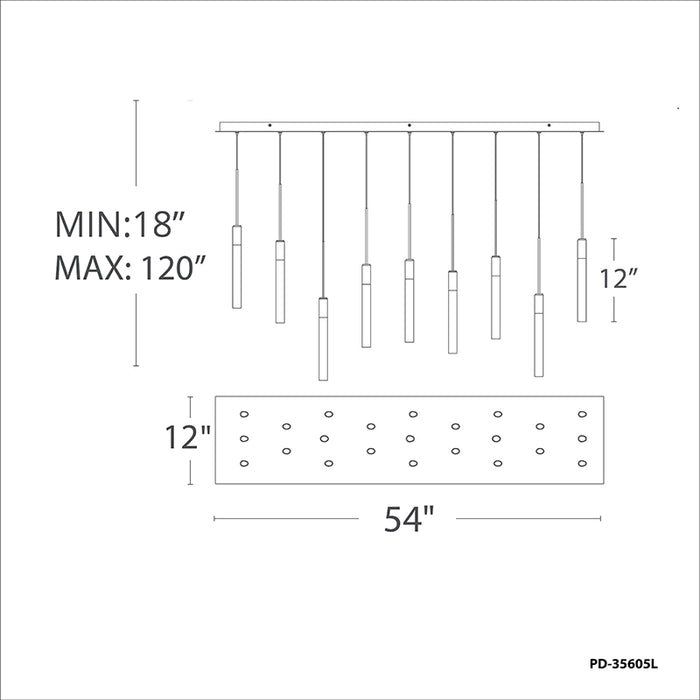 Modern Forms PD-35623 Magic 23-lt 54" LED Chandelier