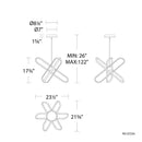 dweLED PD-37224 Valerius 3-lt 24" LED Chandelier