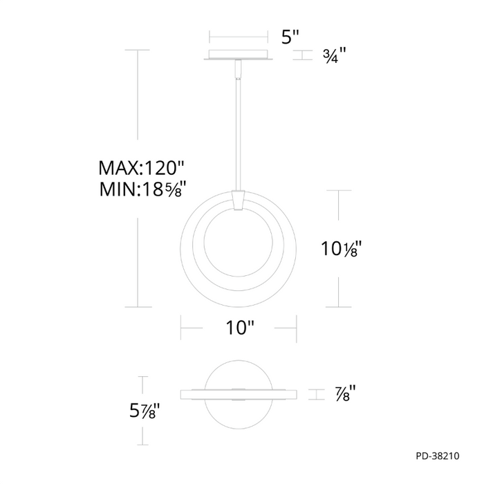 Modern Forms PD-38210 Serenity 1-lt 10" LED Pendant