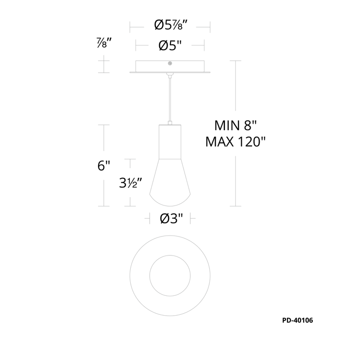 Modern Forms PD-40106 Plum 1-lt 3" LED Mini Pendant