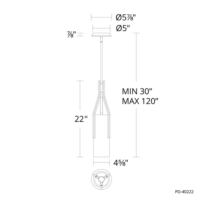 Modern Forms PD-40222 Firenze 1-lt 5" LED Pendant