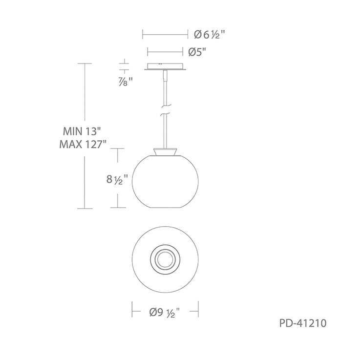 dweLED PD-41210 Echo 1-lt 10" LED Mini Pendant