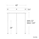 Modern Forms PD-41703L Cascade 3-lt 40" LED Linear Pendant