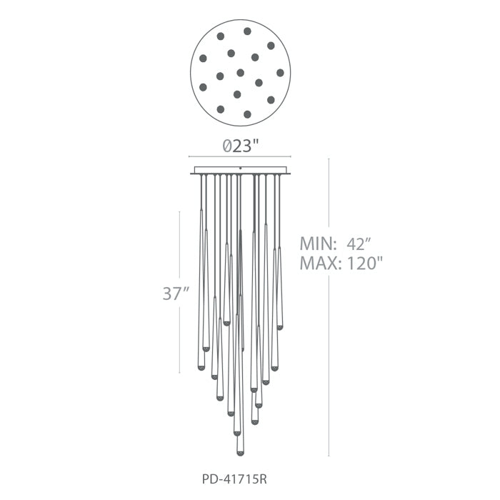 Modern Forms PD-41715R Cascade 15-lt 23" LED Round Pendant