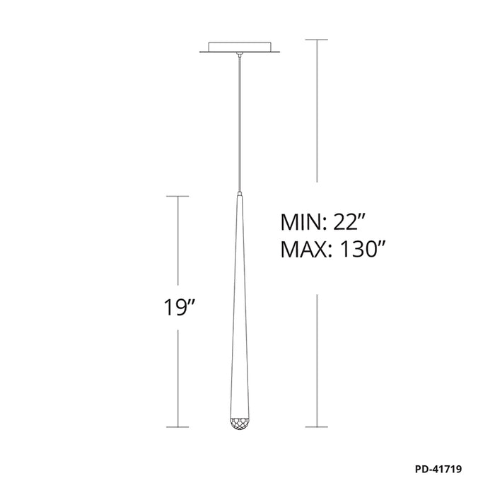 Modern Forms PD-41719 Cascade 1-lt 19" Tall LED Pendant