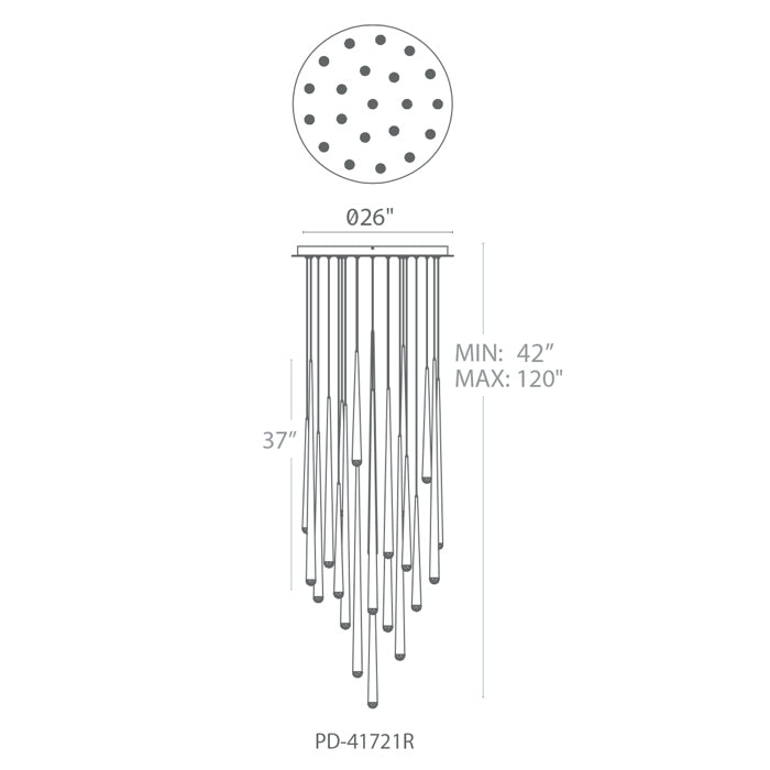 Modern Forms PD-41721R Cascade 21-lt 26" LED Round Pendant