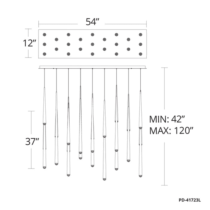 Modern Forms PD-41723L Cascade 23-lt 54" LED Linear Pendant