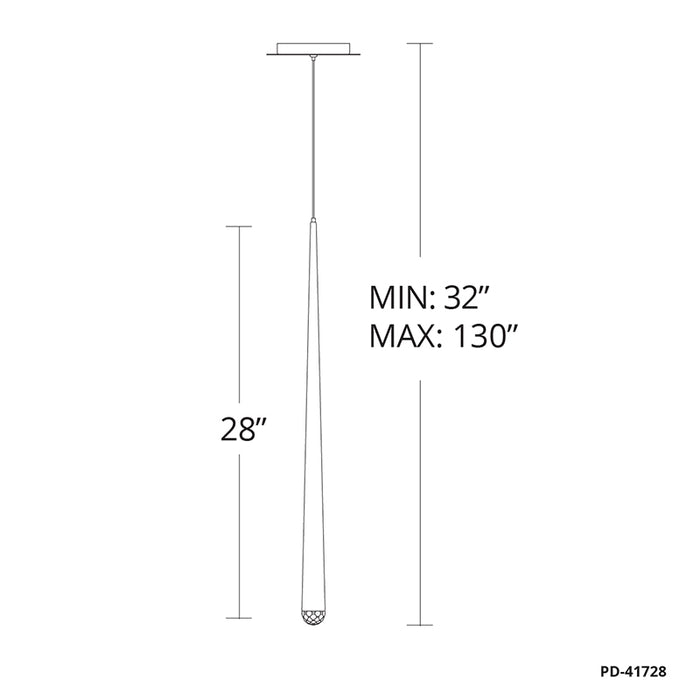 Modern Forms PD-41728 Cascade 1-lt 28" Tall LED Pendant