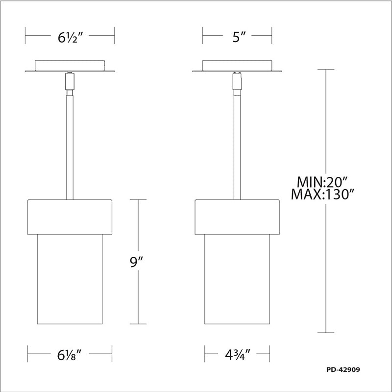 dweLED PD-42909 Napa 6" LED Pendant