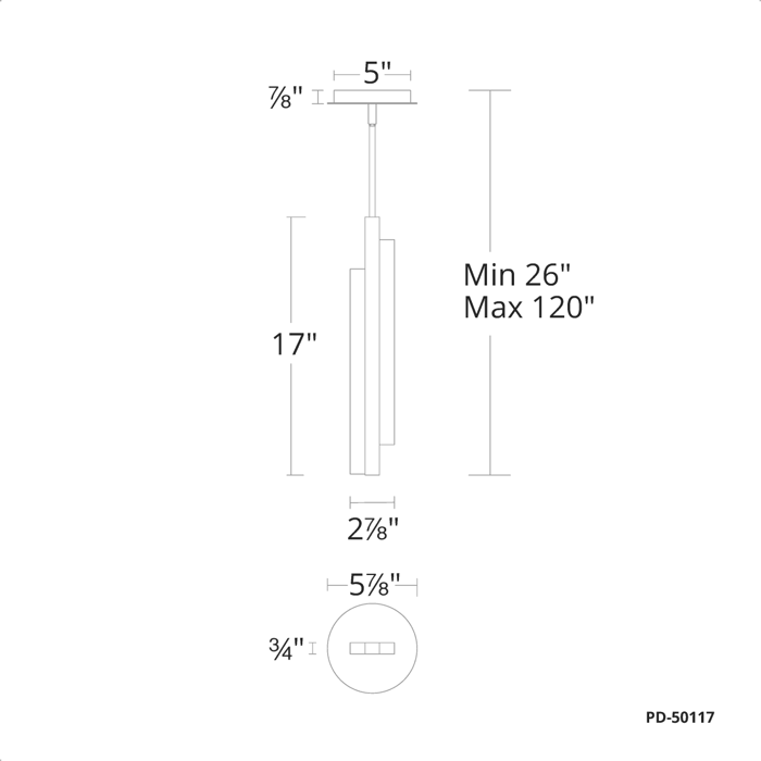 Modern Forms PD-50117 Tandem 3" LED Mini Pendant