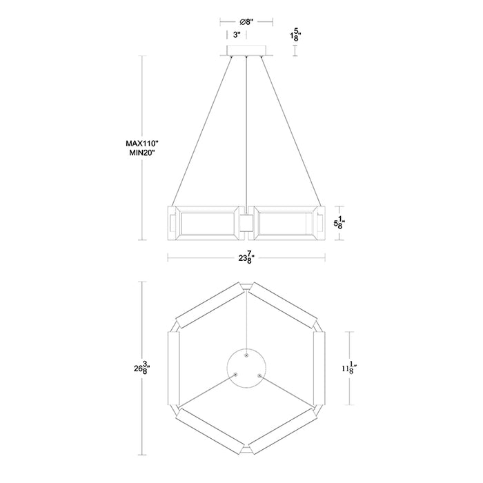 Modern Forms PD-50829 Mies 29" LED Pendant