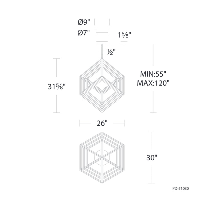 dweLED PD-51030 Atlas 30" LED Pendant