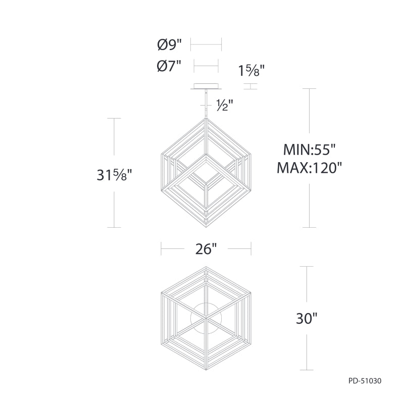 dweLED PD-51030 Atlas 30" LED Pendant