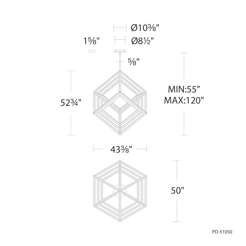 dweLED PD-51050 Atlas 50" LED Pendant