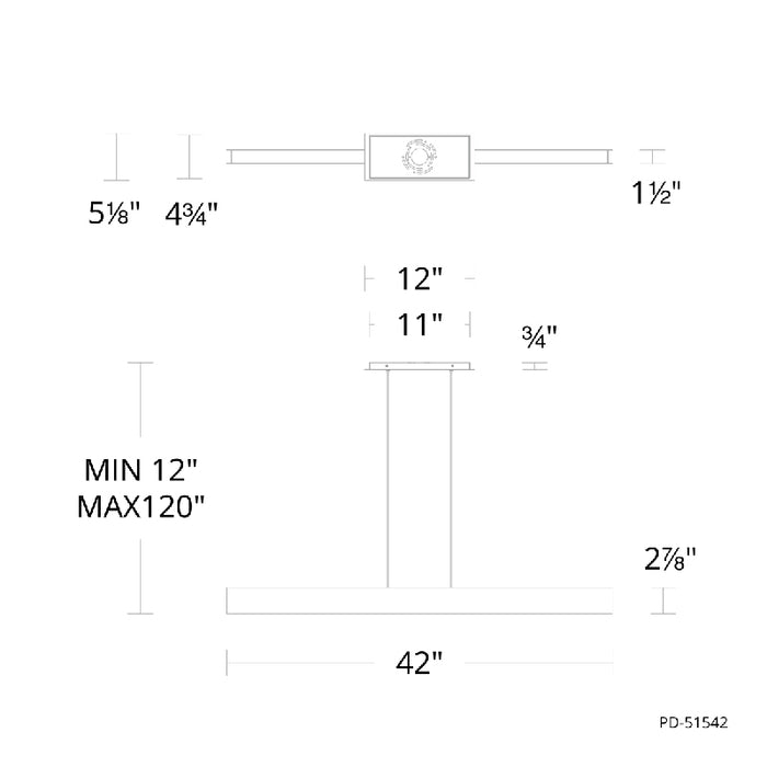 Modern Forms PD-51542 BDSM 1-lt 42" LED Pendant