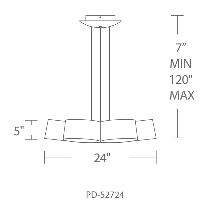 Modern Forms PD-52724 Marimba 7-lt 24" LED Pendant