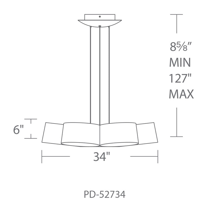 Modern Forms PD-52734 Marimba 7-lt 34" LED Pendant