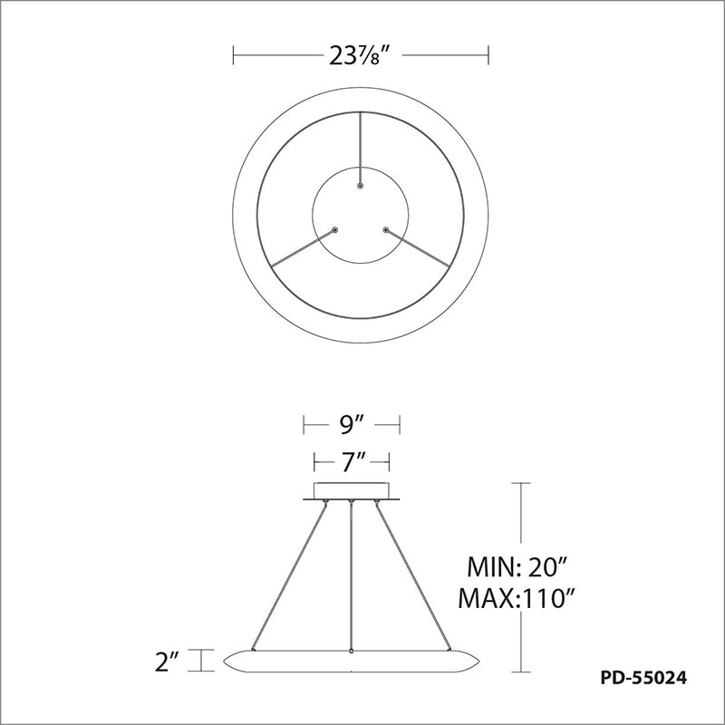 Modern Forms PD-55024-30 The Ring 1-lt 24" LED Pendant, 3000K