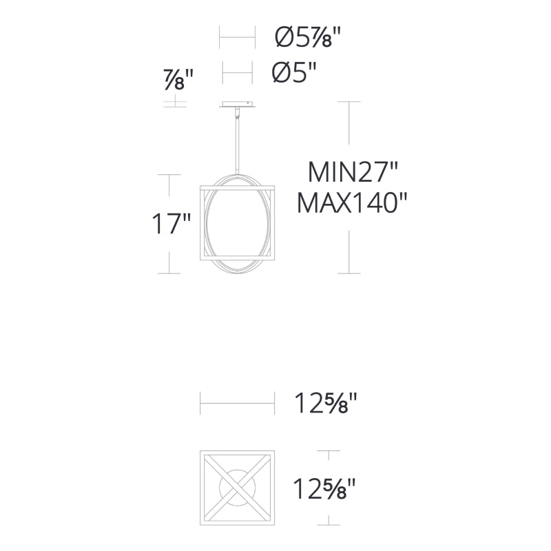 dweLED PD-57317 Geometrix 1-lt 17" Tall LED Pendant