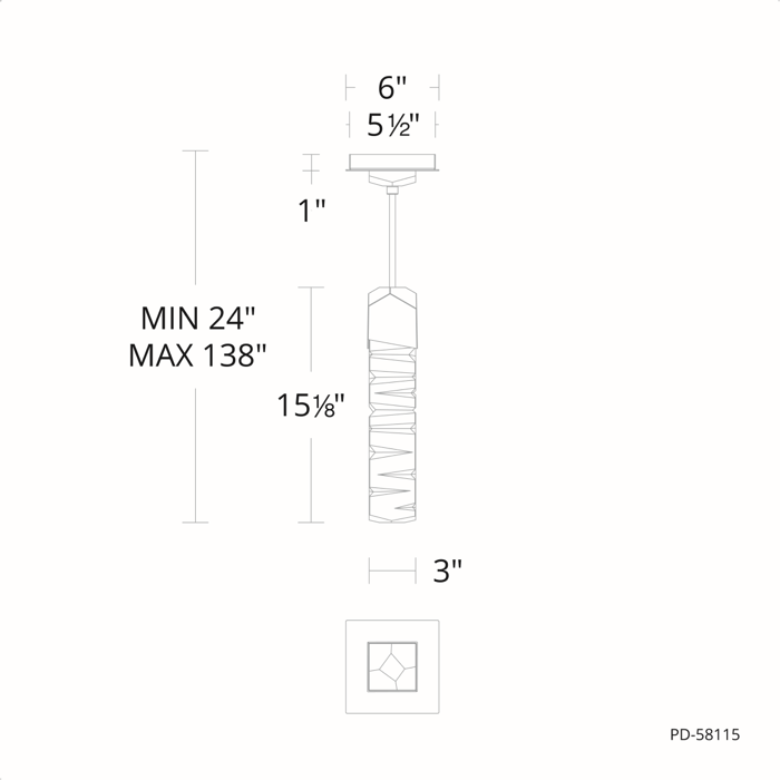Modern Forms PD-58115 Juliet 1-lt 3" LED Mini Pendant