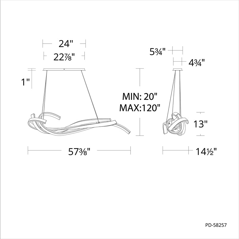 Modern Forms PD-58257 Tidal 57" LED Pendant