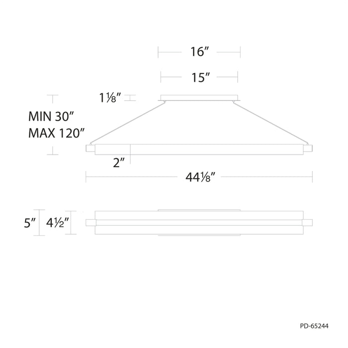 dweLED PD-65244 Pavilion 1-lt 44" LED Linear Pendant