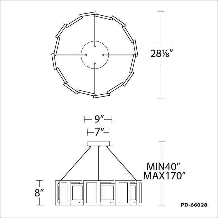 Modern Forms PD-66028 Fury 1-lt 28" LED Chandelier